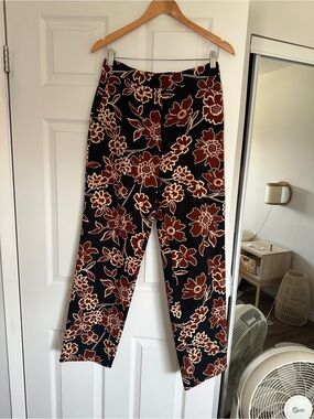 Zara Black with Rust Floral Trousers